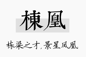 栋凰名字的寓意及含义