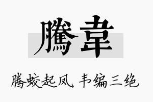 腾韦名字的寓意及含义