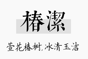 椿洁名字的寓意及含义