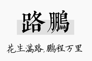 路鹏名字的寓意及含义