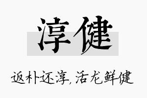 淳健名字的寓意及含义