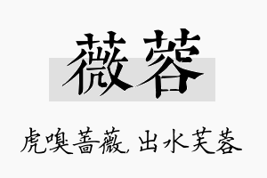 薇蓉名字的寓意及含义