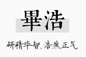 毕浩名字的寓意及含义