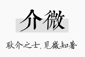 介微名字的寓意及含义