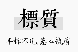 标质名字的寓意及含义