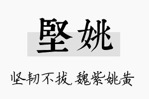 坚姚名字的寓意及含义