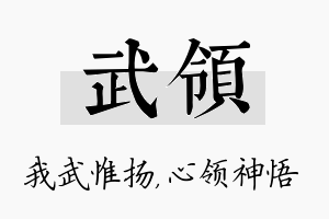 武领名字的寓意及含义