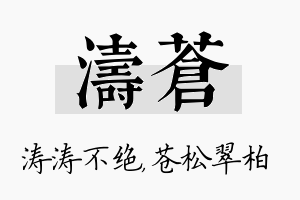 涛苍名字的寓意及含义