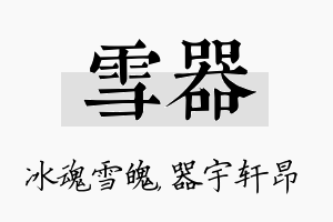 雪器名字的寓意及含义