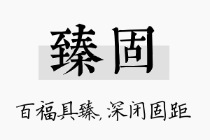 臻固名字的寓意及含义