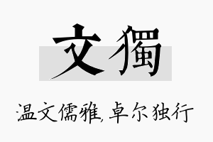 文独名字的寓意及含义