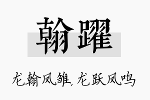 翰跃名字的寓意及含义