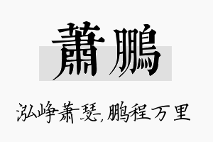 萧鹏名字的寓意及含义