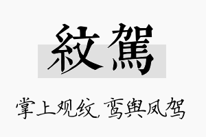 纹驾名字的寓意及含义