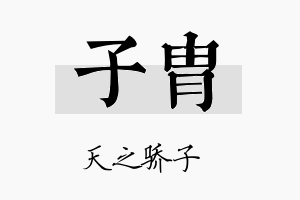 子胄名字的寓意及含义