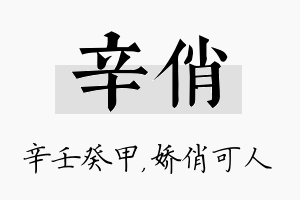 辛俏名字的寓意及含义