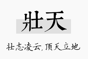 壮天名字的寓意及含义