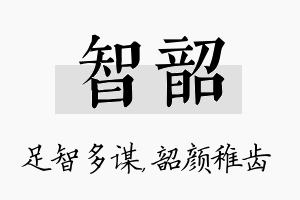 智韶名字的寓意及含义