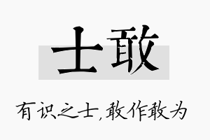 士敢名字的寓意及含义