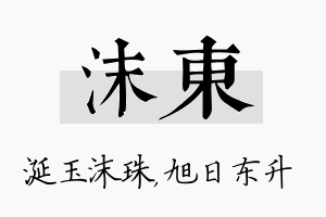 沫东名字的寓意及含义