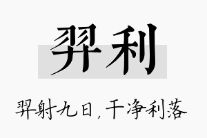 羿利名字的寓意及含义