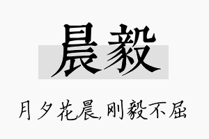 晨毅名字的寓意及含义