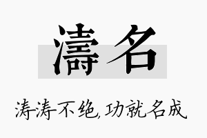 涛名名字的寓意及含义