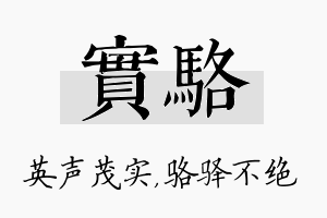 实骆名字的寓意及含义