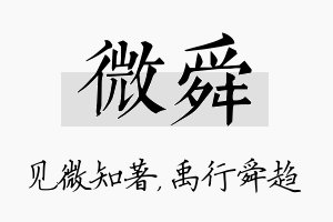 微舜名字的寓意及含义