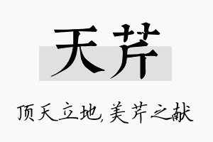 天芹名字的寓意及含义