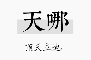 天哪名字的寓意及含义