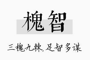 槐智名字的寓意及含义