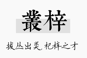 丛梓名字的寓意及含义