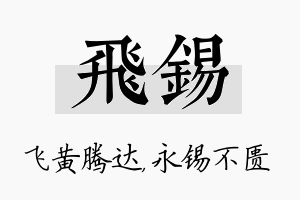 飞锡名字的寓意及含义