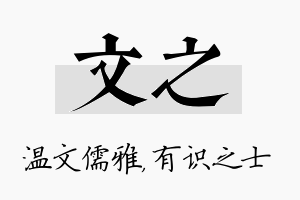 文之名字的寓意及含义