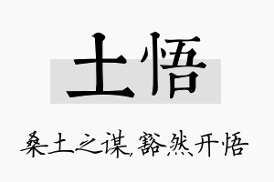 土悟名字的寓意及含义