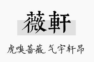 薇轩名字的寓意及含义