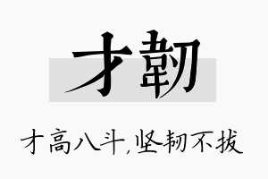 才韧名字的寓意及含义