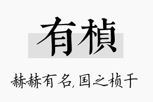 有桢名字的寓意及含义