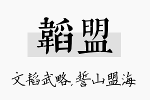 韬盟名字的寓意及含义