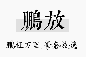 鹏放名字的寓意及含义