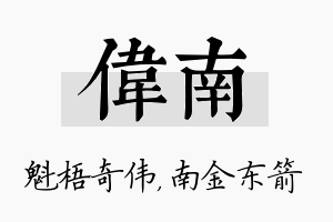 伟南名字的寓意及含义