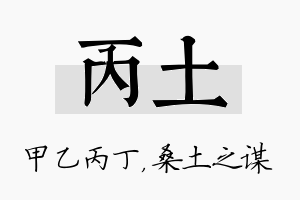 丙土名字的寓意及含义