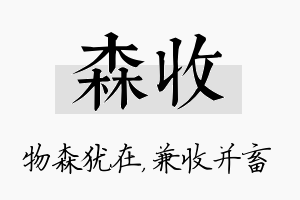 森收名字的寓意及含义