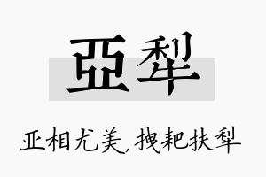 亚犁名字的寓意及含义