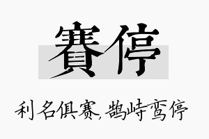 赛停名字的寓意及含义