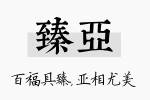 臻亚名字的寓意及含义