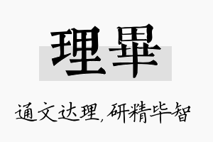 理毕名字的寓意及含义