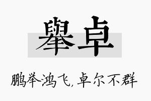 举卓名字的寓意及含义