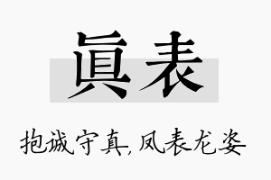 真表名字的寓意及含义